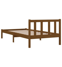 Cadre de lit Marron miel Bois de pin massif 100x200 cm