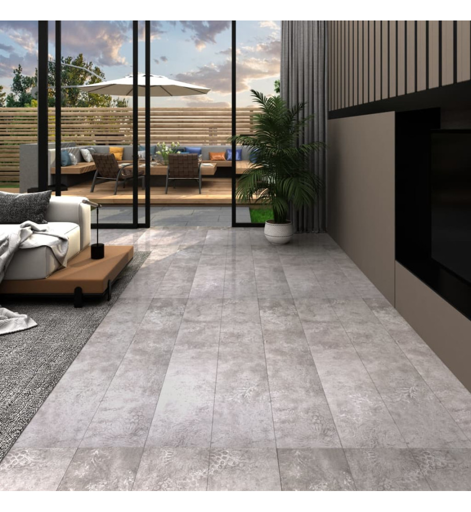 Planche de plancher PVC autoadhésif 5,21 m² 2 mm Gris terre