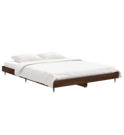 Cadre de lit chêne marron 140x190 cm bois d'ingénierie