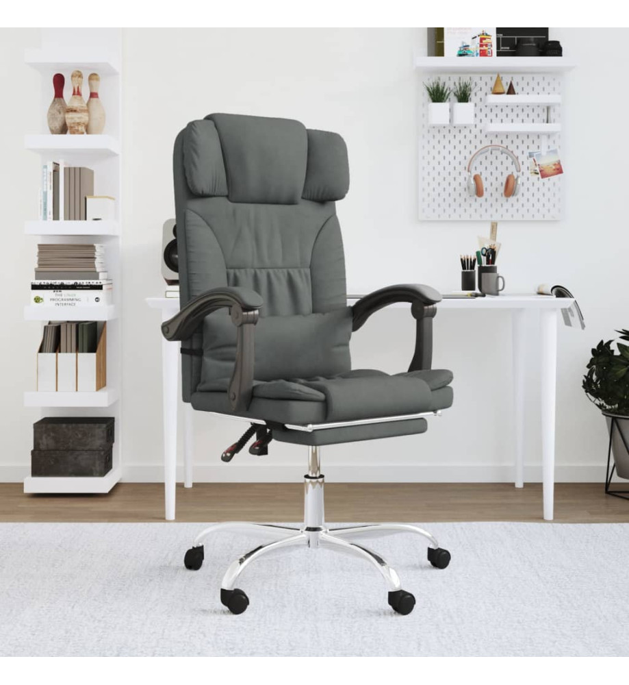 Fauteuil de massage inclinable de bureau Gris foncé Tissu