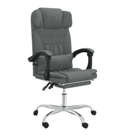 Fauteuil de massage inclinable de bureau Gris foncé Tissu