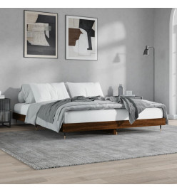 Cadre de lit chêne marron 150x200 cm bois d'ingénierie