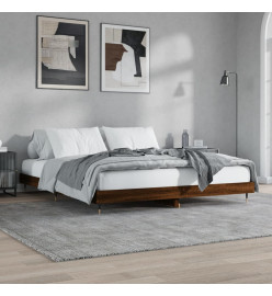 Cadre de lit chêne marron 200x200 cm bois d'ingénierie