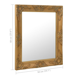 Miroir mural style baroque 50x60 cm Doré