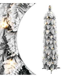 Sapin de Noël artificiel pré-éclairé avec 30 LED/neige floquée