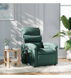 Fauteuil de massage inclinable Vert foncé Tissu