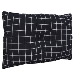 Coussins de palette 3 pcs motif à carreaux noir tissu Oxford