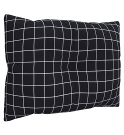 Coussins de palette 3 pcs motif à carreaux noir tissu Oxford