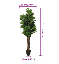 Ficus lyrata artificiel 134 feuilles 120 cm vert