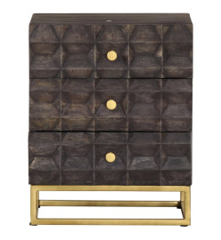 Table de chevet Noir 40x30x50 cm Bois de manguier massif