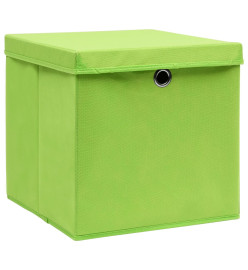 Boîtes de rangement avec couvercles 10 pcs 28x28x28 cm Vert