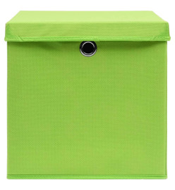 Boîtes de rangement avec couvercles 10 pcs 28x28x28 cm Vert