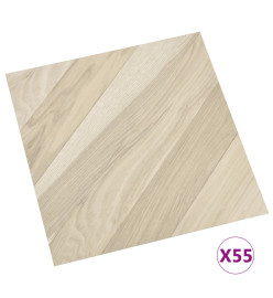 Planches de plancher autoadhésives 55 pcs PVC 5,11m² Beige rayé