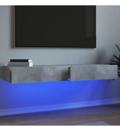 Meubles TV avec lumières LED 2 pcs gris béton 60x35x15,5 cm