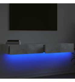 Meubles TV avec lumières LED 2 pcs gris béton 60x35x15,5 cm