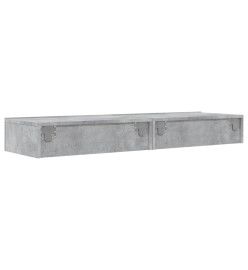 Meubles TV avec lumières LED 2 pcs gris béton 60x35x15,5 cm