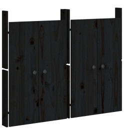 Portes de cuisine d'extérieur 2 pcs noir bois de pin massif