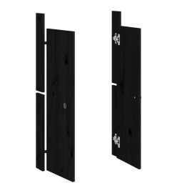 Portes de cuisine d'extérieur 2 pcs noir bois de pin massif