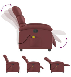 Fauteuil de massage inclinable Rouge bordeaux Similicuir