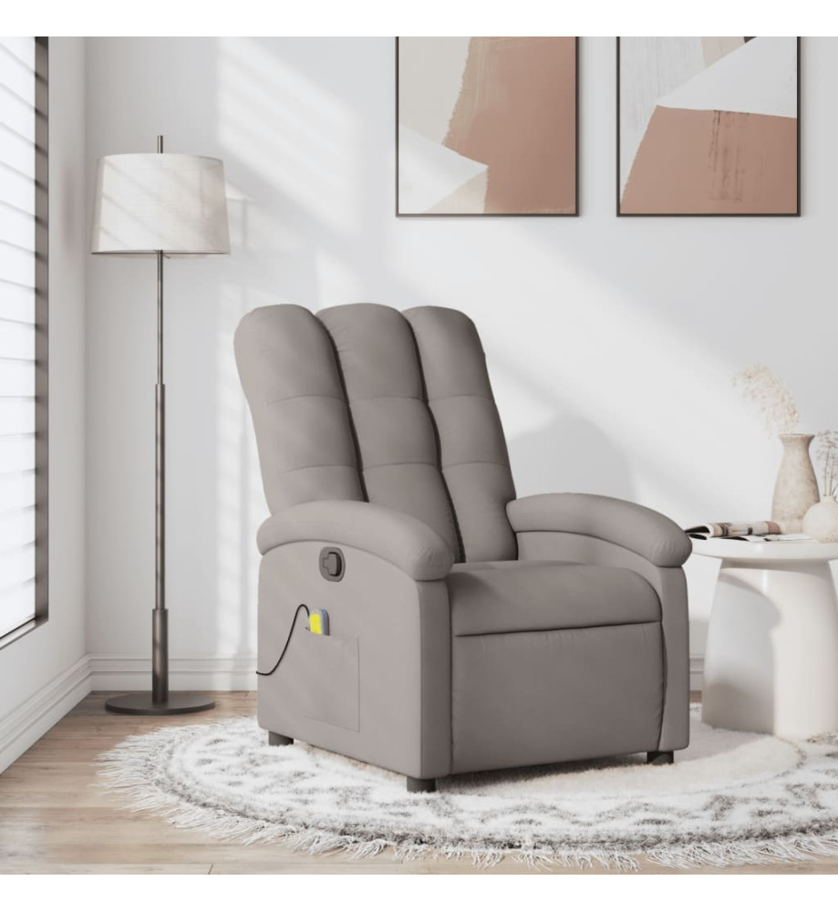 Fauteuil de massage inclinable Taupe Tissu