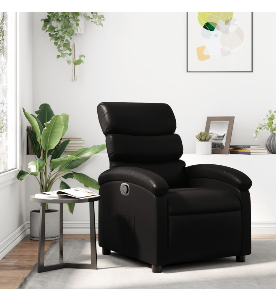 Fauteuil inclinable Noir Similicuir