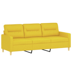 Ensemble de canapés 3 pcs avec coussins jaune clair tissu