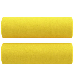 Ensemble de canapés 3 pcs avec coussins jaune clair tissu