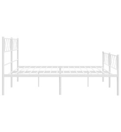 Cadre de lit métal avec tête de lit/pied de lit blanc 193x203cm