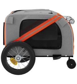 Remorque de vélo pour chien orange et noir tissu oxford et fer