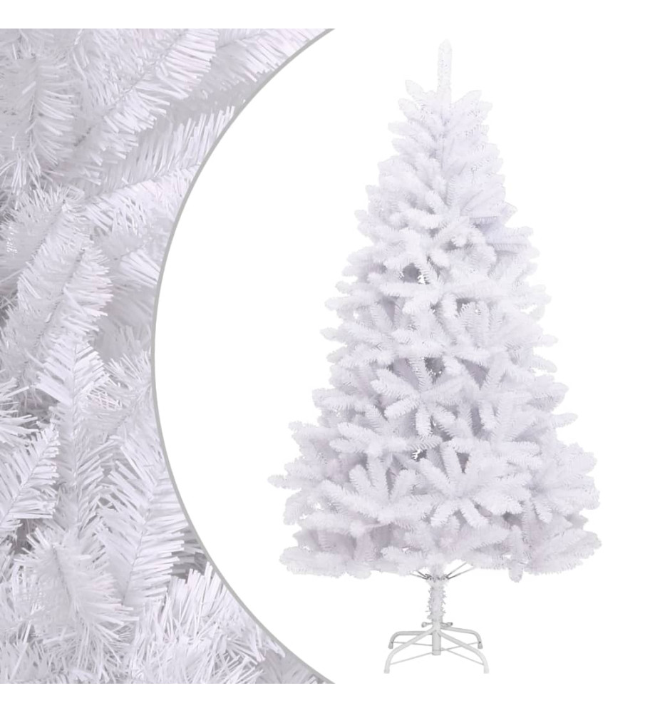 Sapin de Noël artificiel à charnières avec support blanc 210 cm