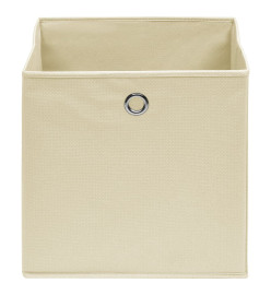 Boîtes de rangement 4 pcs Tissu intissé 28x28x28 cm Crème