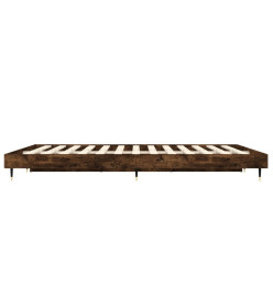 Cadre de lit chêne fumé 135x190 cm bois d'ingénierie