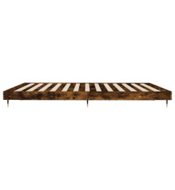 Cadre de lit chêne fumé 140x200 cm bois d'ingénierie