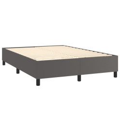 Lit à sommier tapissier avec matelas Gris 140x200 cm Similicuir
