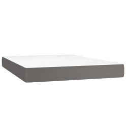 Lit à sommier tapissier avec matelas Gris 140x200 cm Similicuir