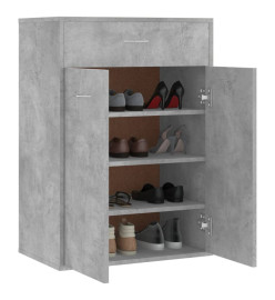 Armoire à chaussures Gris béton 60x35x84 cm Aggloméré