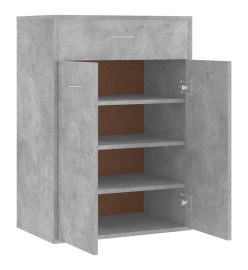 Armoire à chaussures Gris béton 60x35x84 cm Aggloméré