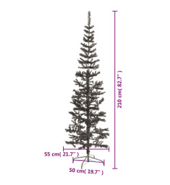 Sapin de Noël étroit Noir 210 cm