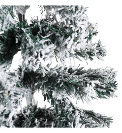 Demi sapin de Noël artificiel mince avec neige floquée 150 cm