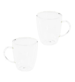 HI Ensemble de verres à cappuccino 2 pcs 270 ml transparent