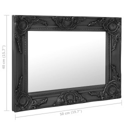 Miroir mural style baroque 50x40 cm noir