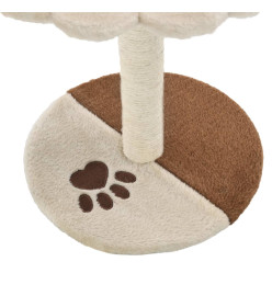 Arbre à chat avec griffoir en sisal 40 cm Beige et Marron