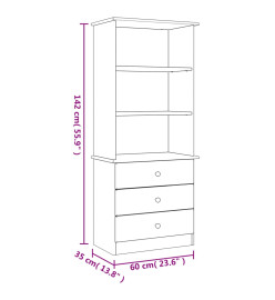 Bibliothèque avec tiroirs ALTA 60x35x142 cm bois massif de pin