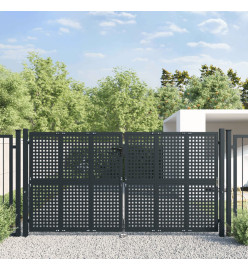 Portail de jardin anthracite 300x175 cm acier