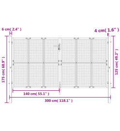 Portail de jardin anthracite 300x175 cm acier