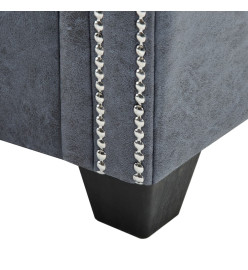 Canapé Chesterfield à 2 places Faux cuir suédé Gris