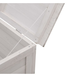 Boîte de rangement de jardin blanc bois massif de sapin