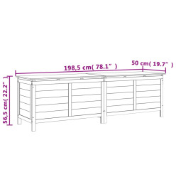 Boîte de rangement de jardin blanc bois massif de sapin