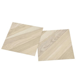 Planches de plancher autoadhésives 20 pcs PVC 1,86m² Beige rayé