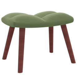 Chaise de relaxation avec repose-pied Vert clair Velours